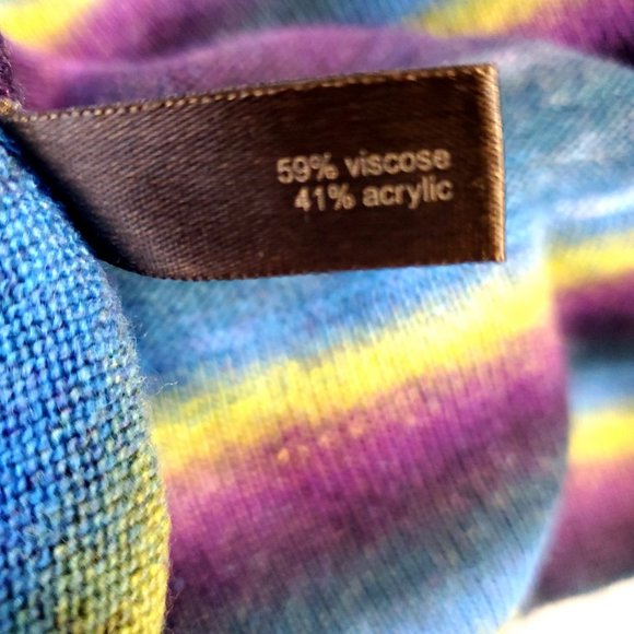 The Limited Sweater Womens Small Short Sleeved Rainbow Striped Soft Stretch‎ - Picture 5 of 7